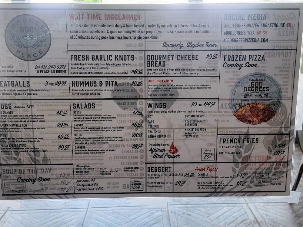 600 Degrees MarketPlace Menu image 3